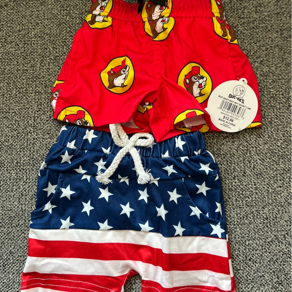 Two boys swim trunks 3-6 months